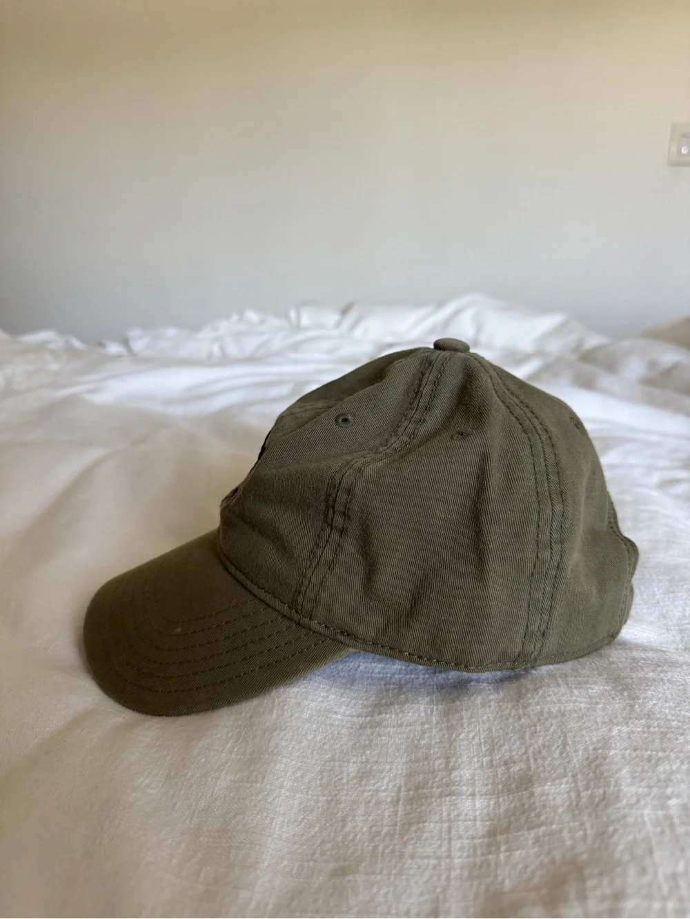 adidas embroidered Trefoil cotton baseball cap in olive green NWOT